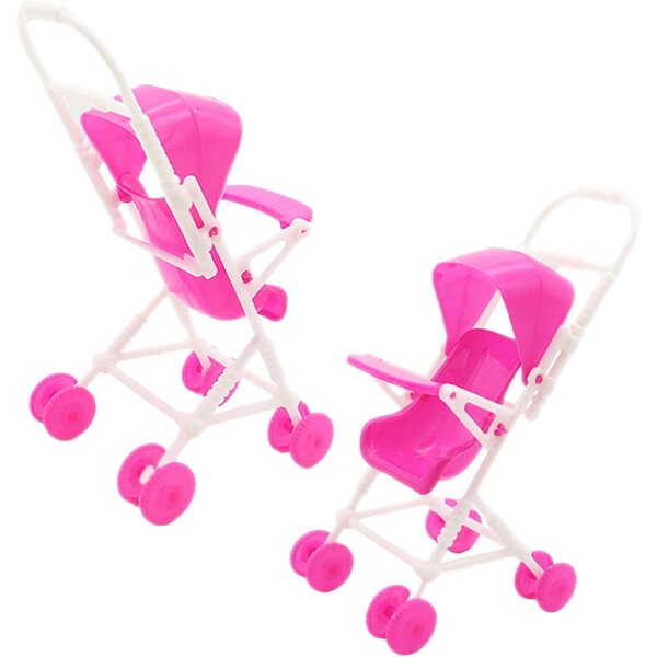 Hemobllo Juego de Cochecito de Muñecas 2 Unidades Mini Cochecito de Simulación Accesorio Decorativo para Casa de Muñecas Material Plástico Adecuado para Niños y Manualidades