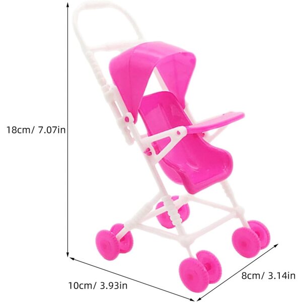 Hemobllo Juego de Cochecito de Muñecas 2 Unidades Mini Cochecito de Simulación Accesorio Decorativo para Casa de Muñecas Material Plástico Adecuado para Niños y Manualidades