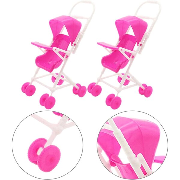 Hemobllo Juego de Cochecito de Muñecas 2 Unidades Mini Cochecito de Simulación Accesorio Decorativo para Casa de Muñecas Material Plástico Adecuado para Niños y Manualidades