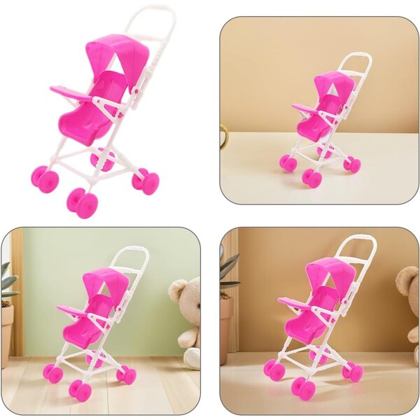 Hemobllo Juego de Cochecito de Muñecas 2 Unidades Mini Cochecito de Simulación Accesorio Decorativo para Casa de Muñecas Material Plástico Adecuado para Niños y Manualidades