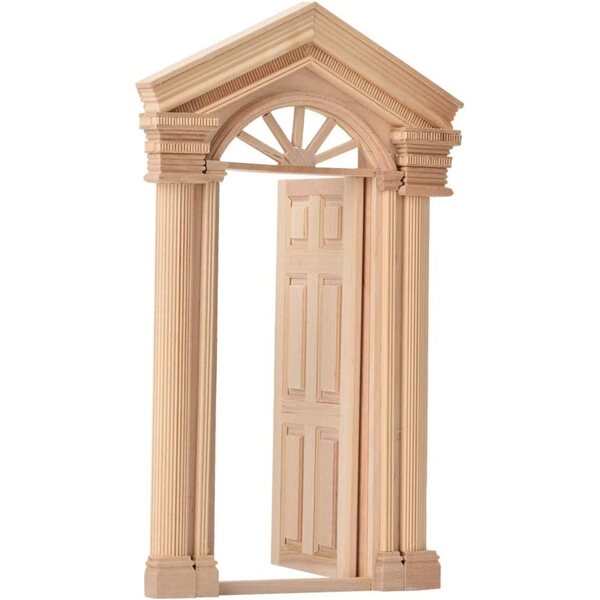 1:12 Tragbare Holztür für Puppenhaus – Miniaturdekoration