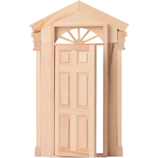 1:12 Tragbare Holztür für Puppenhaus – Miniaturdekoration