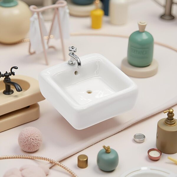 Lavabo miniature 1:12 Dolls House - Fregadero détaillé et polyvalent