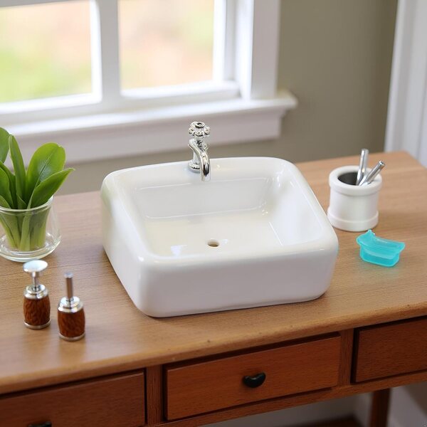Lavabo miniature 1:12 Dolls House - Fregadero détaillé et polyvalent