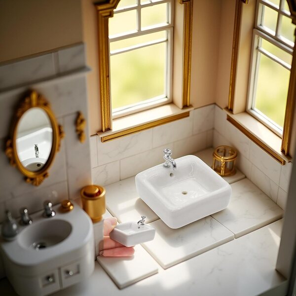 Lavabo miniature 1:12 Dolls House - Fregadero détaillé et polyvalent