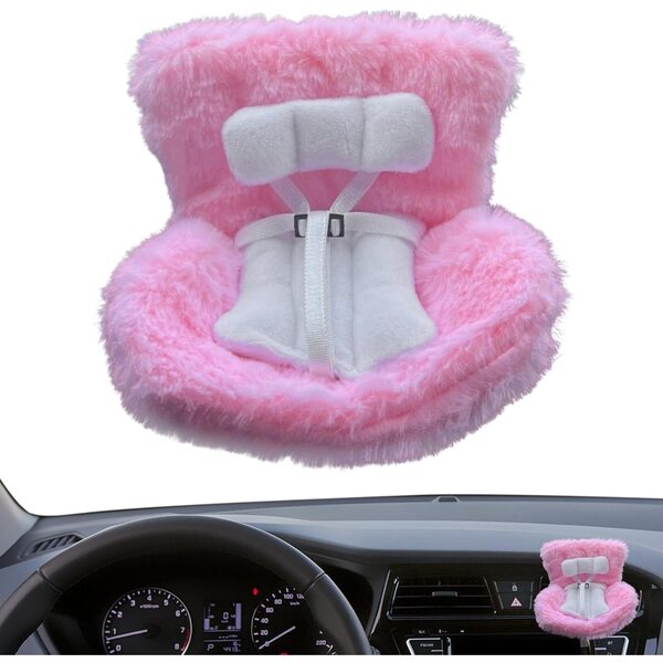 Pluche poppenautostoeltje met ventilatieclip, decoratief en veelzijdig