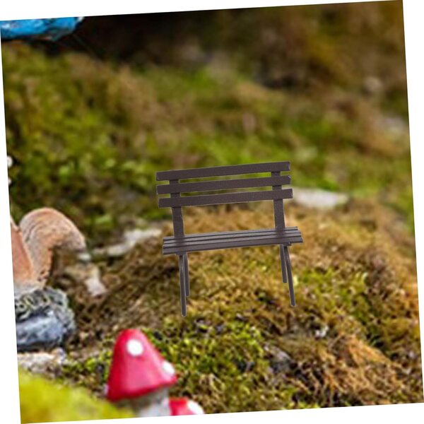 Hemobllo Ensemble de bancs miniatures 2 pièces en fer pour maison de poupées et scènes miniatures