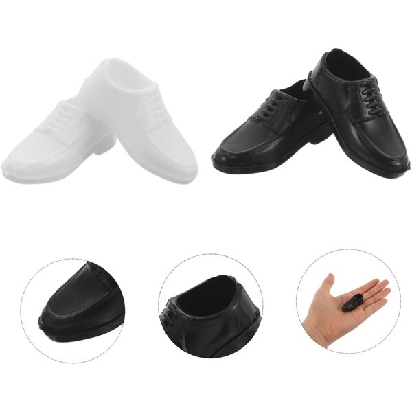 YARNOW Set mit 40 schwarzen Mini-Schuhen für Plastikpuppen, dekoratives Zubehör