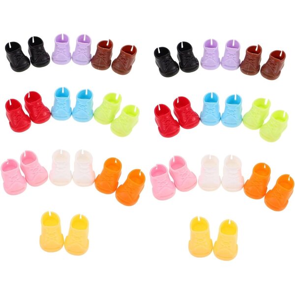 YARNOW 40 Pares Chaussures Miniatures pour Poupées Colorées Accessoires de Maison de Poupée
