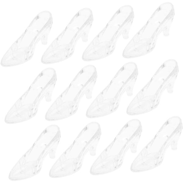 Hemobllo Transparent Crystal Shoes Dekorative Accessoiren fir Heem a Büro
