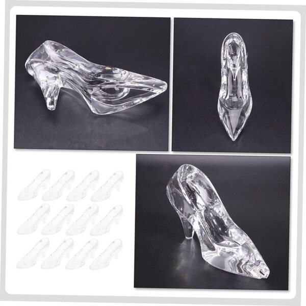 Hemobllo Transparente Kristallschuhe, dekoratives Zubehör für Zuhause und Büro