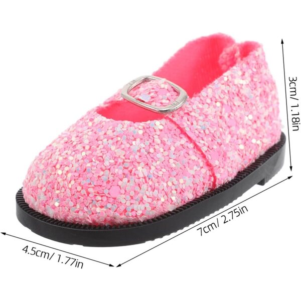 Rosa PU-Puppenschuhe mit Pailletten für 18-Zoll-Puppen – Hemobllo Modeaccessoires