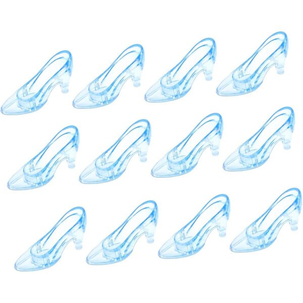 Hemobllo 12 Mini Transparent Crystal Shoes Elegant Desk Dekoratiounen