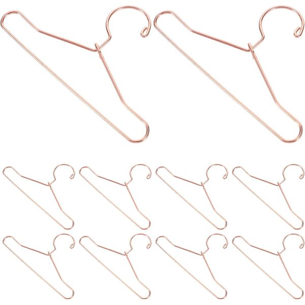 Hemobllo Mini cintres en métal pour poupées 7,5 cm or rose - Lot de 10 unités