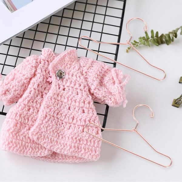 Hemobllo Mini cintres en métal pour poupées 7,5 cm or rose - Lot de 10 unités