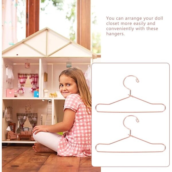 Hemobllo Mini cintres en métal pour poupées 7,5 cm or rose - Lot de 10 unités