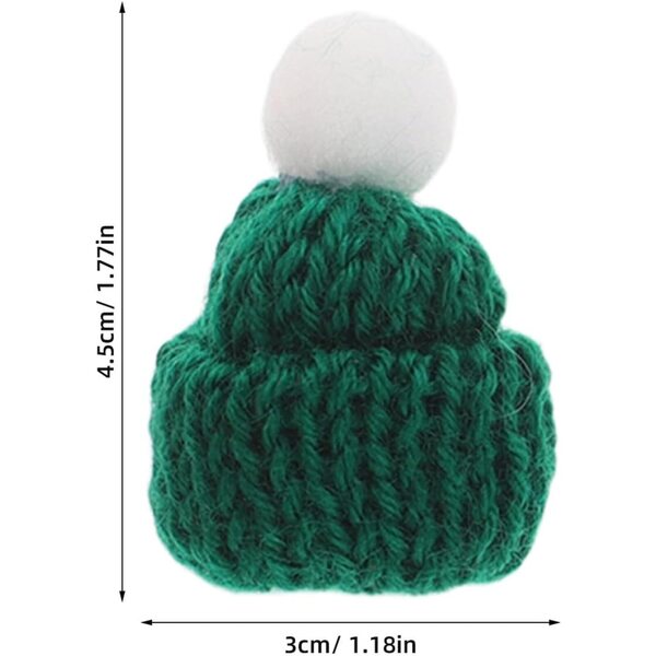 Hemobllo 40 Mini Gorros en laine pour décorations de Noël et accessoires de poupée