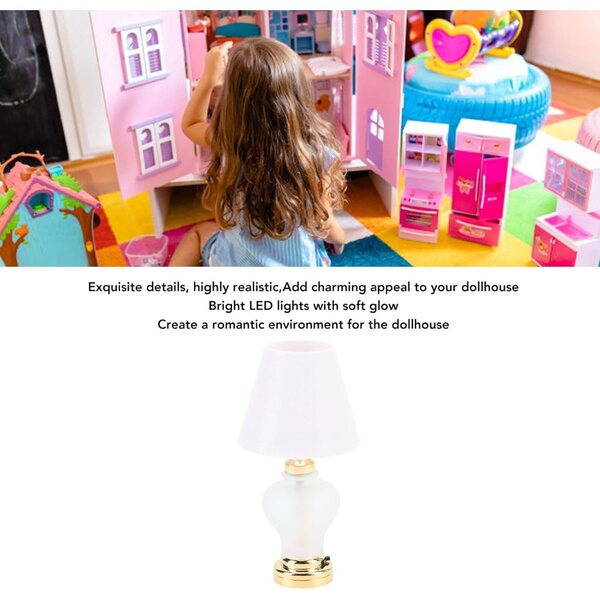 Lampada LED Miniatura Casa delle Bambole 1:12, Luce Soffusa, Altezza 7 cm