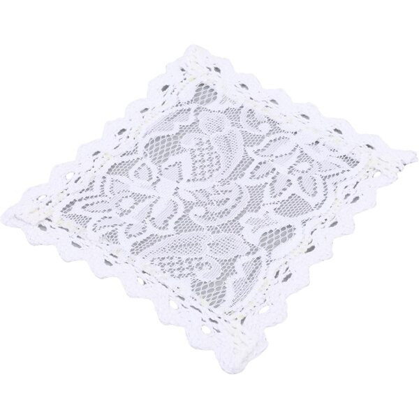 Set 10 Tappetini in Pizzo Vintage 11x11 cm per Casa delle Bambole 1:12