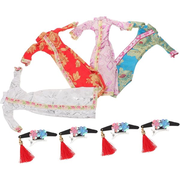 Hemobllo 4 Juegos Babydoll Cheongsam Vestido Chino para Muñecas de Accesorios para Ropa Infantil para Decoración