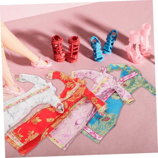 Hemobllo 4 Juegos Babydoll Cheongsam Vestido Chino para Muñecas de Accesorios para Ropa Infantil para Decoración