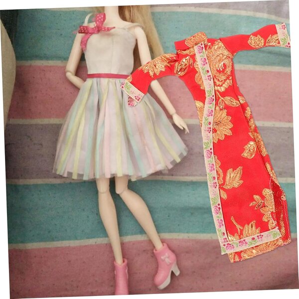 Hemobllo 4 Juegos Babydoll Cheongsam Vestido Chino para Muñecas de Accesorios para Ropa Infantil para Decoración