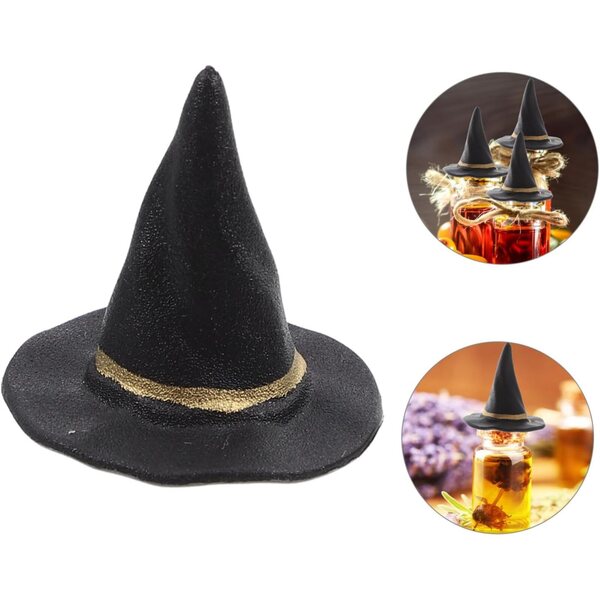 Hemobllo Mini Chapeaux de Sorcière pour Halloween 20 Pièces Accessoires Décoratifs 2,5 cm