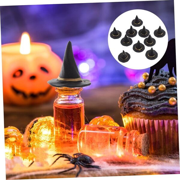Hemobllo Mini Chapeaux de Sorcière pour Halloween 20 Pièces Accessoires Décoratifs 2,5 cm