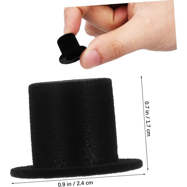 15 mini zwarte Copa-doppen voor handwerk en decoratie van HOODANCOS-poppen