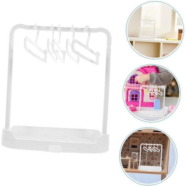 Hemobllo Perchas Mini para Muñecas con Soporte para Secado y Ahorro de Multiuso Portátil para Organización y Exhibición de Ropa de Muñecas