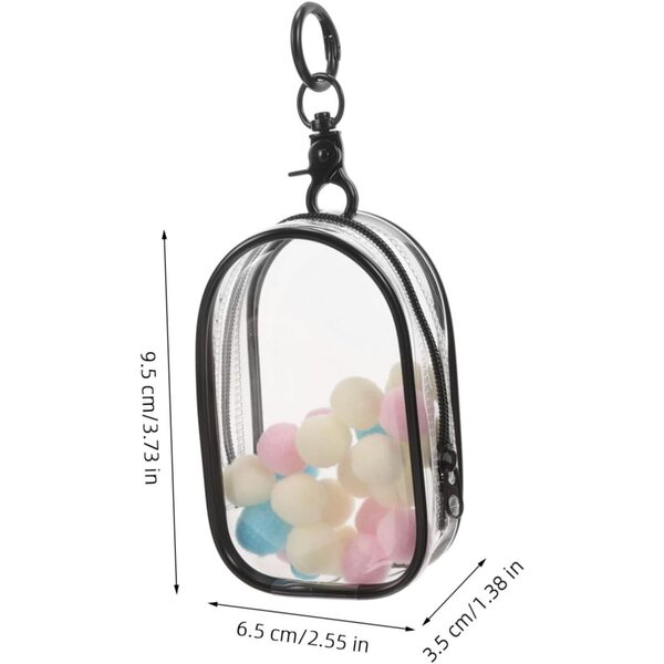 Hemobllo Tragbare transparente Tasche mit Reißverschluss und Haken zum Aufbewahren und Präsentieren von Puppen