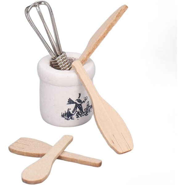 Mini-Küchenutensilien-Set 1:12 aus Holz und Metall für Puppenhäuser – Rcniso