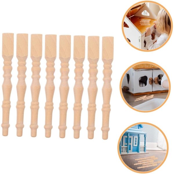 BESPORTBLE 12 Mini Gambe in Legno per Mobili Casa delle Fate Scala 1:12