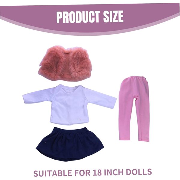 Juego de Ropa para muñecas de 18 Pulgadas, Atuendo de Invierno, Incluye Chaleco, Falda, Leggings y Camisa de Manga Larga, Ropa para muñecas de bebé de 18 Pulgadas, Accesorios para de niña
