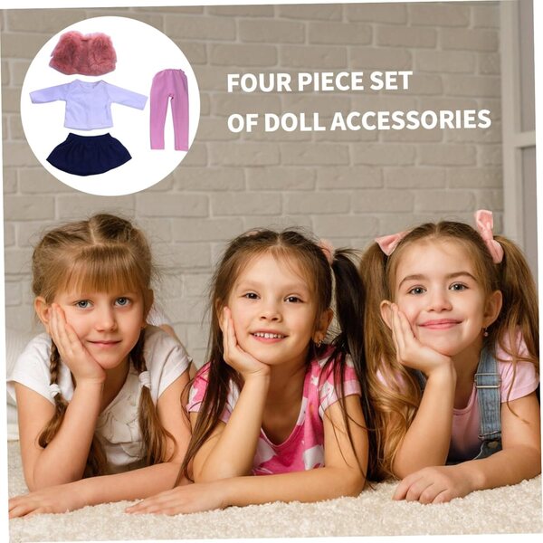 Juego de Ropa para muñecas de 18 Pulgadas, Atuendo de Invierno, Incluye Chaleco, Falda, Leggings y Camisa de Manga Larga, Ropa para muñecas de bebé de 18 Pulgadas, Accesorios para de niña