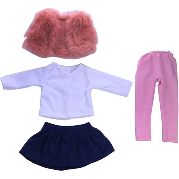 Juego de Ropa para muñecas de 18 Pulgadas, Atuendo de Invierno, Incluye Chaleco, Falda, Leggings y Camisa de Manga Larga, Ropa para muñecas de bebé de 18 Pulgadas, Accesorios para de niña