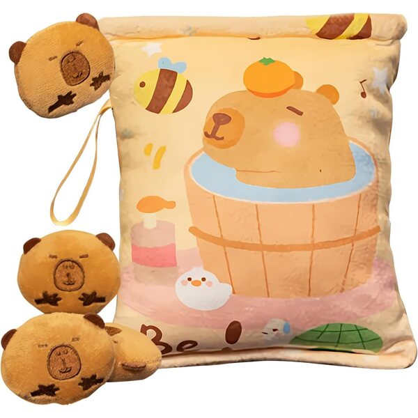 Capybara Aperitif Bag mat 4 Mini Plüsch Marionetten 18x20 cm Portabel a Soft