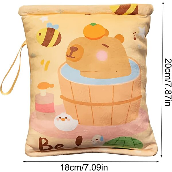 Capybara Aperitif Bag mat 4 Mini Plüsch Marionetten 18x20 cm Portabel a Soft
