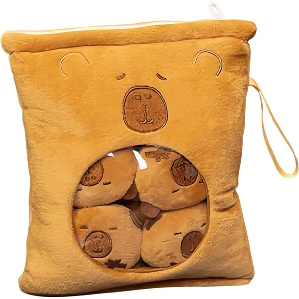 Capybara Aperitif Bag mat 4 Mini Plüsch Marionetten 18x20 cm Portabel a Soft