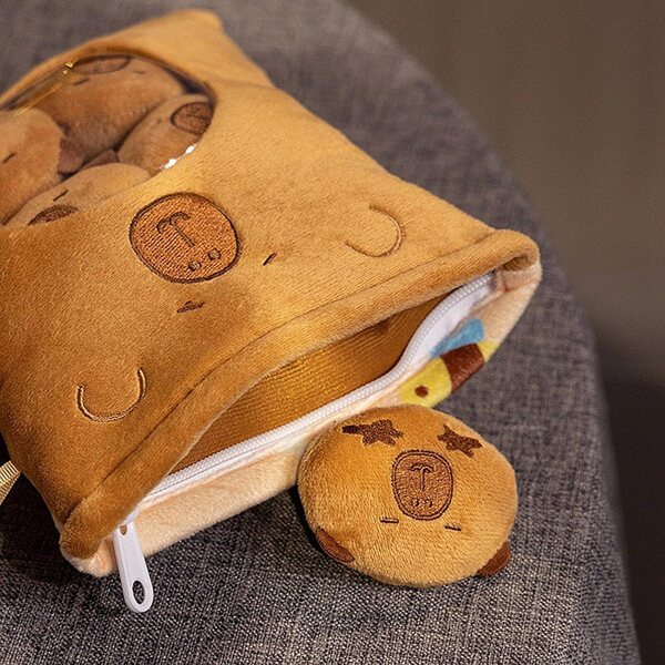 Capybara Aperitif Bag mat 4 Mini Plüsch Marionetten 18x20 cm Portabel a Soft