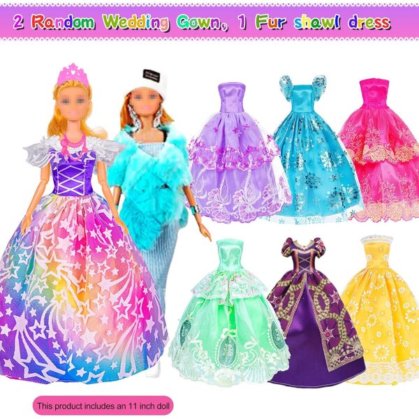 106-teiliges Ebuddy-Modeset für 11,5-Zoll-Puppen mit Garderobe und Accessoires