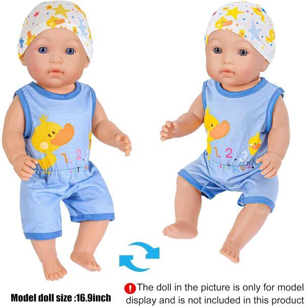 Set mit 9 Original-EBuddy-Zubehörteilen für 43-cm-Neugeborenen-Puppenkleidung