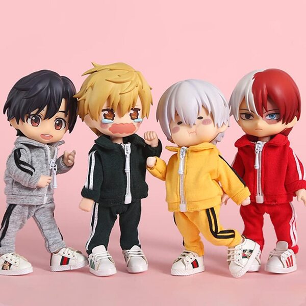 1/12 Sportuniform-Outfit für BJD-Puppe 11 cm Niannyyhouse Grau