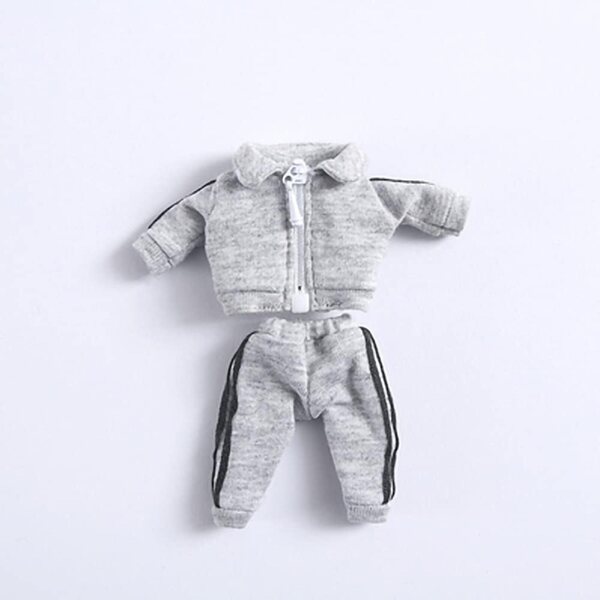 1/12 Sportuniform-Outfit für BJD-Puppe 11 cm Niannyyhouse Grau