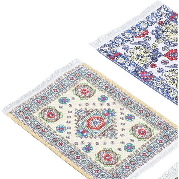 HEEPDD Tappeto in Tessuto per Casa delle Bambole Miniatura 4 Pezzi 9,8x16 cm