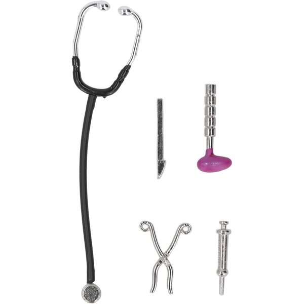 HEEPDD Set Mini Stetoscopio in Lega per Casa delle Bambole Scala 1:12 - 5 Pezzi Medici