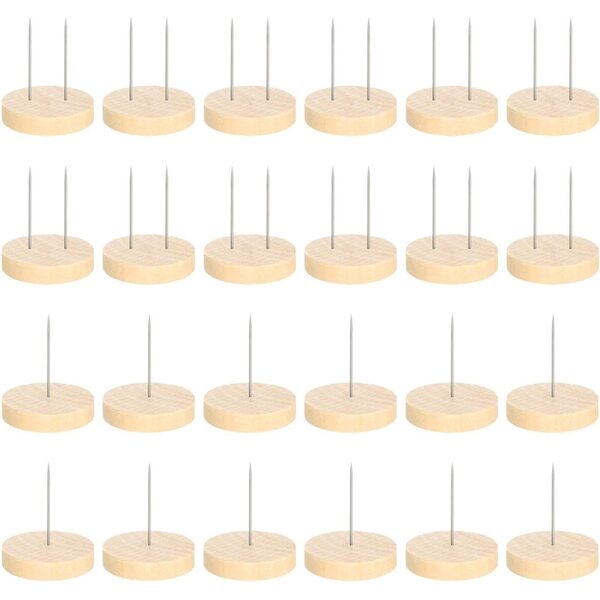 24 Supporti per Bambole all'Uncinetto in Legno e Metallo, base robusta 4 cm