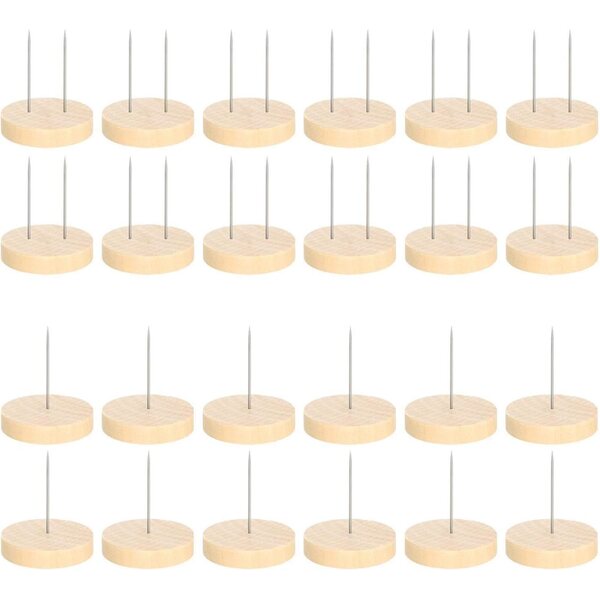 24 Supporti per Bambole all'Uncinetto in Legno e Metallo, base robusta 4 cm