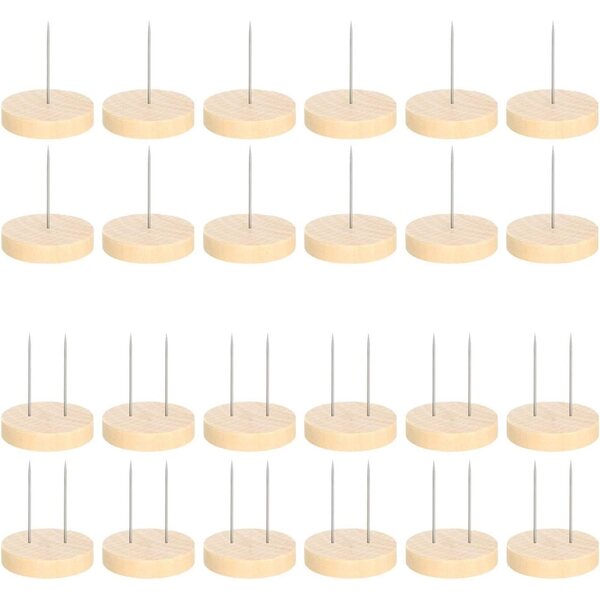 24 Supporti per Bambole all'Uncinetto in Legno e Metallo, base robusta 4 cm