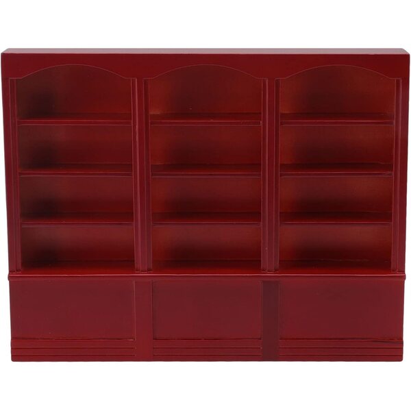 Libreria in Legno per Casa delle Bambole 1:12 Rosso Realistica e Dettagliata